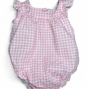 Paris Hilton Pink and White Gingham Baby Romper
